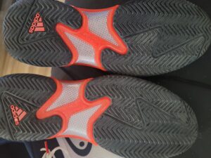 Hefty soles on the Adidas Barricade tennis shoes