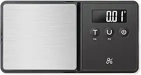 Digital scale accurate to 1/100th gram for measuring mass