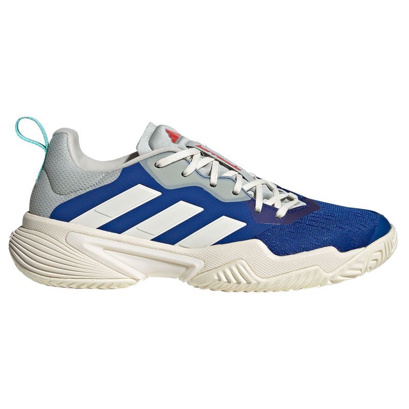 Adidas Barricade 2024 model in blue with white stripes